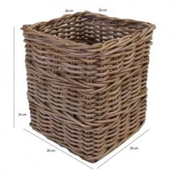 Meubletmoi Paniers Et Corbeilles Panier Carré En Kubu Naturel Tressé H.34 Cm -Accessoires de cheminée Soldes panier carre en kubu naturel tresse h 34 cm 4