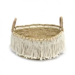 Bazar Bizar Paniers Et Corbeilles Panier De Fleurs Blanches Naturelles