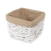 Compactor Paniers Et Corbeilles Panier De Rangement Blanc En Rotin Tressé 25x25cm -Accessoires de cheminée Soldes panier de rangement blanc en rotin tresse 25x25cm