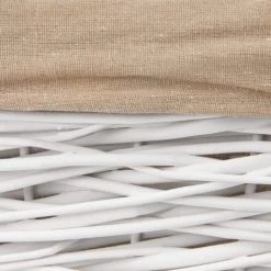 Compactor Paniers Et Corbeilles Panier De Rangement Blanc En Rotin Tressé 25x25cm -Accessoires de cheminée Soldes panier de rangement blanc en rotin tresse 25x25cm 4