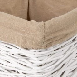 Compactor Paniers Et Corbeilles Panier De Rangement Blanc En Rotin Tressé 25x25cm -Accessoires de cheminée Soldes panier de rangement blanc en rotin tresse 25x25cm 5