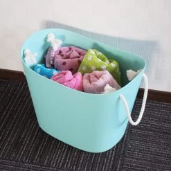 Hachiman Paniers à Linge Panier De Rangement Bleu Clair 36x29cm -Accessoires de cheminée Soldes panier de rangement bleu clair 36x29cm 6