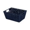 Compactor Paniers Et Corbeilles Panier De Rangement Bleu En Papier Tressé 31x24cm -Accessoires de cheminée Soldes panier de rangement bleu en papier tresse 31x24cm