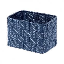 Compactor Paniers Et Corbeilles Panier De Rangement Bleu En Sangles Tressées 19x14cm