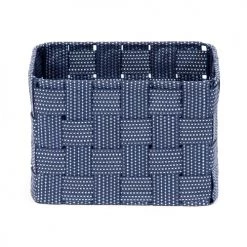 Compactor Paniers Et Corbeilles Panier De Rangement Bleu En Sangles Tressées 19x14cm -Accessoires de cheminée Soldes panier de rangement bleu en sangles tressees 19x14cm 4