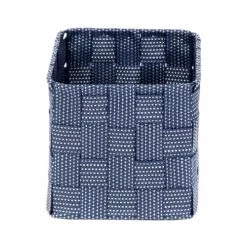 Compactor Paniers Et Corbeilles Panier De Rangement Bleu En Sangles Tressées 19x14cm -Accessoires de cheminée Soldes panier de rangement bleu en sangles tressees 19x14cm 5