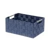 Compactor Paniers Et Corbeilles Panier De Rangement Bleu En Sangles Tressées 32x24cm -Accessoires de cheminée Soldes panier de rangement bleu en sangles tressees 32x24cm