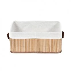 Compactor Paniers Et Corbeilles Panier De Rangement En Bambou 32x25cm -Accessoires de cheminée Soldes panier de rangement en bambou 32x25cm 3