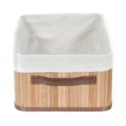 Compactor Paniers Et Corbeilles Panier De Rangement En Bambou 32x25cm -Accessoires de cheminée Soldes panier de rangement en bambou 32x25cm 4