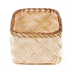 Compactor Paniers Et Corbeilles Panier De Rangement En Bambou Tressé 26x19cm -Accessoires de cheminée Soldes panier de rangement en bambou tresse 26x19cm 2