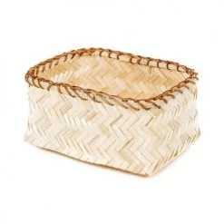 Compactor Paniers Et Corbeilles Panier De Rangement En Bambou Tressé 26x19cm
