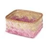 Compactor Paniers Et Corbeilles Panier De Rangement En Bambou Tressé Rose 30x23cm -Accessoires de cheminée Soldes panier de rangement en bambou tresse rose 30x23cm