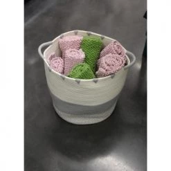 Meubletmoi Paniers Et Corbeilles Panier De Rangement En Corde De Coton -Accessoires de cheminée Soldes panier de rangement en corde de coton 3