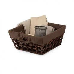 Compactor Paniers Et Corbeilles Panier De Rangement En Feuilles De Maïs Tressées 30x30cm -Accessoires de cheminée Soldes panier de rangement en feuilles de mais tressees 30x30cm 3