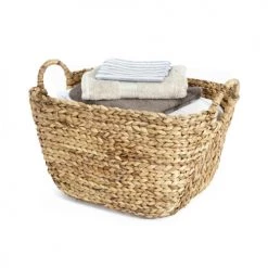 Compactor Paniers Et Corbeilles Panier De Rangement En Jacinthe D'eau Tressée 57x37cm -Accessoires de cheminée Soldes panier de rangement en jacinthe d eau tressee 57x37cm 3
