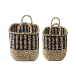 Compactor Paniers Et Corbeilles Panier De Rangement En Jonc De Mer Tressé - Lot De 2 -Accessoires de cheminée Soldes panier de rangement en jonc de mer tresse lot de 2 1