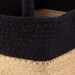 Compactor Paniers Et Corbeilles Panier De Rangement En Jute Et Coton Noir - Lot De 3 -Accessoires de cheminée Soldes panier de rangement en jute et coton noir lot de 3 2