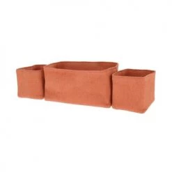 Compactor Paniers Et Corbeilles Panier De Rangement En Papier Tissé Orange - Lot De 3