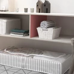 Compactor Paniers Et Corbeilles Panier De Rangement En Papier Tressé Blanc 31x24cm -Accessoires de cheminée Soldes panier de rangement en papier tresse blanc 31x24cm 1