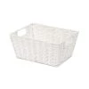 Compactor Paniers Et Corbeilles Panier De Rangement En Papier Tressé Blanc 31x24cm -Accessoires de cheminée Soldes panier de rangement en papier tresse blanc 31x24cm