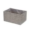 Compactor Paniers Et Corbeilles Panier De Rangement En Tissu Polyester Gris 23x15cm -Accessoires de cheminée Soldes panier de rangement en tissu polyester gris 23x15cm