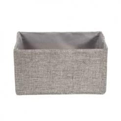 Compactor Paniers Et Corbeilles Panier De Rangement En Tissu Polyester Gris 23x15cm -Accessoires de cheminée Soldes panier de rangement en tissu polyester gris 23x15cm 4