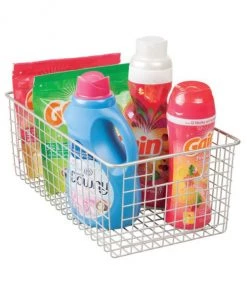 IDesign Paniers Et Corbeilles Panier De Rangement Filaire En Acier - Argent -Accessoires de cheminée Soldes panier de rangement filaire en acier argent 2