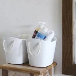 Hachiman Paniers Et Corbeilles Panier De Rangement Mini Blanc -Accessoires de cheminée Soldes panier de rangement mini blanc 4