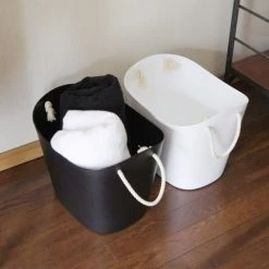 Hachiman Paniers Et Corbeilles Panier De Rangement Noir 36x29cm -Accessoires de cheminée Soldes panier de rangement noir 36x29cm 3