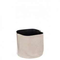 LANADECO Paniers Et Corbeilles Panier De Rangement Rond Bas Cuir Beige