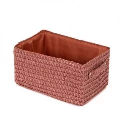Compactor Paniers Et Corbeilles Panier De Rangement Tressé Rouge 15x15cm