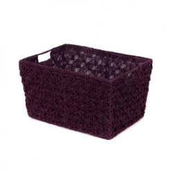 Compactor Paniers Et Corbeilles Panier Dentelle Au Crochet Violet 35x20cm