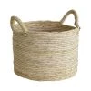 Now’s Home Paniers Et Corbeilles Panier En Abaca Avec Poignées D38cm -Accessoires de cheminée Soldes panier en abaca avec poignees d38cm