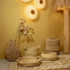 Now’s Home Paniers Et Corbeilles Panier En Abaca Avec Poignées D38cm -Accessoires de cheminée Soldes panier en abaca avec poignees d38cm 3