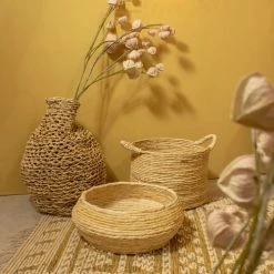 Now’s Home Paniers Et Corbeilles Panier En Abaca D42cm -Accessoires de cheminée Soldes panier en abaca d42cm 1