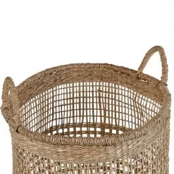 Beliani Paniers Et Corbeilles Panier En Algues Naturel -Accessoires de cheminée Soldes panier en algues naturel 2