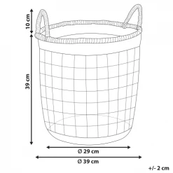Beliani Paniers Et Corbeilles Panier En Algues Naturel -Accessoires de cheminée Soldes panier en algues naturel