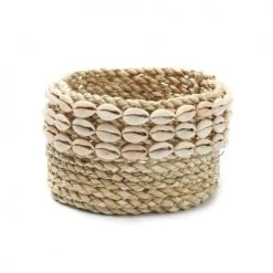 Bazar Bizar Paniers Et Corbeilles Panier En Cauris Tressé