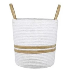 Stof Paniers Et Corbeilles Panier En Coton Blanc -Accessoires de cheminée Soldes panier en coton blanc 2
