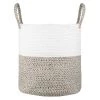 Stof Paniers Et Corbeilles Panier En Coton Blanc Et Naturel -Accessoires de cheminée Soldes panier en coton blanc et naturel