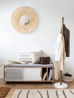 Maisons Du Monde Paniers Et Corbeilles Panier En Coton Crochet Ivoire Et Rotin -Accessoires de cheminée Soldes panier en coton crochet ivoire et rotin 1000 3 20 194483 2