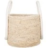 Maisons Du Monde Paniers Et Corbeilles Panier En Coton Et Fibre De Maïs Beige Et Blanc -Accessoires de cheminée Soldes panier en coton et fibre de mais beige et blanc 1000 12 16 227115 1