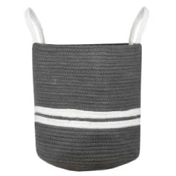Stof Paniers Et Corbeilles Panier En Coton Jade -Accessoires de cheminée Soldes panier en coton gris 5