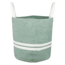 Stof Paniers Et Corbeilles Panier En Coton Bleu -Accessoires de cheminée Soldes panier en coton jade 7
