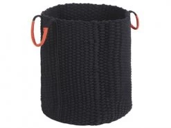 Beliani Paniers Et Corbeilles Panier En Coton Noir