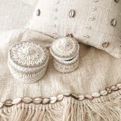 My Bliss Home Paniers Et Corbeilles Panier En Crochet Avec Couvercle D15xH8 Cm -Accessoires de cheminée Soldes panier en crochet avec couvercle d15xh8 cm 2