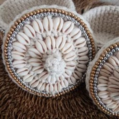 My Bliss Home Paniers Et Corbeilles Panier En Crochet Avec Couvercle D15xH8 Cm -Accessoires de cheminée Soldes panier en crochet avec couvercle d15xh8 cm 4