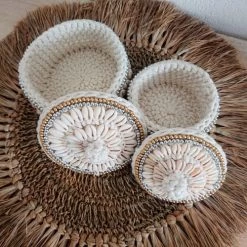 My Bliss Home Paniers Et Corbeilles Panier En Crochet Avec Couvercle D15xH8 Cm -Accessoires de cheminée Soldes panier en crochet avec couvercle d15xh8 cm 5