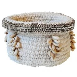 My Bliss Home Paniers Et Corbeilles Panier En Crochet Blanc D17 X H15 Cm