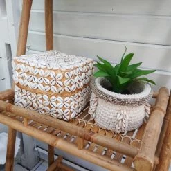 My Bliss Home Paniers Et Corbeilles Panier En Crochet Blanc D17 X H15 Cm -Accessoires de cheminée Soldes panier en crochet blanc d17 x h15 cm 3